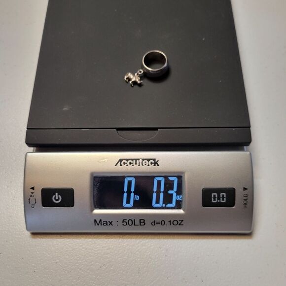 Sterling Silver Rhino Charm Ring 925 Vintage Tribal Size 5 Petite - Picture 8 of 10